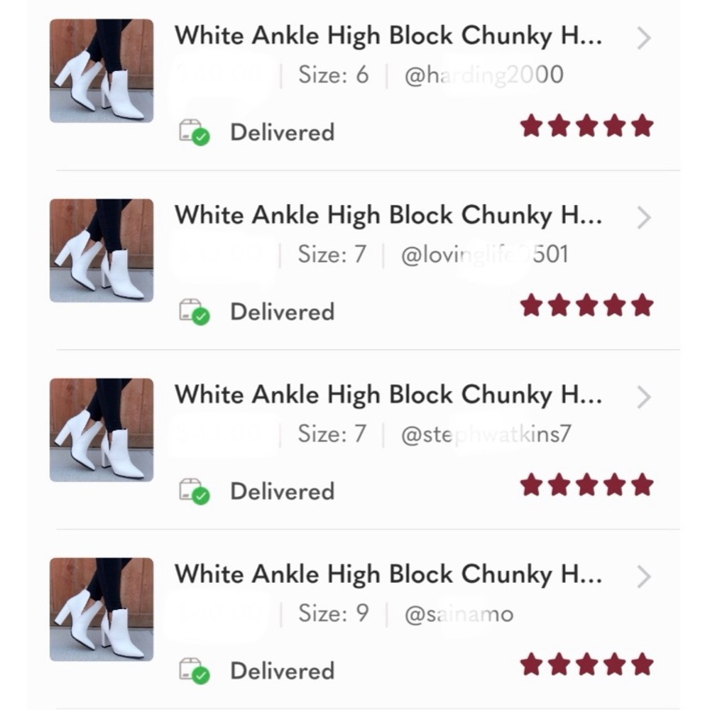 White Ankle High Block Chunky Heel Booties - Picture 11 of 13
